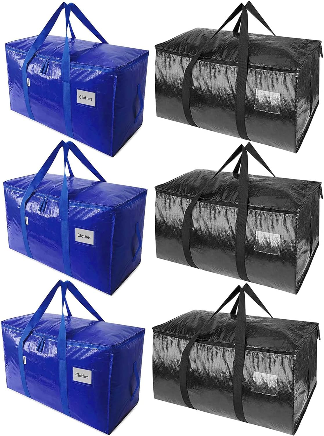 4 Pack Heavy Duty Moving Bags with Zippers and Strong Handles - Packing Bags for Moving, Storage, Travel, Camping, Space-Saving Alternative to Moving Boxes, College Essentials, Moving Supplies