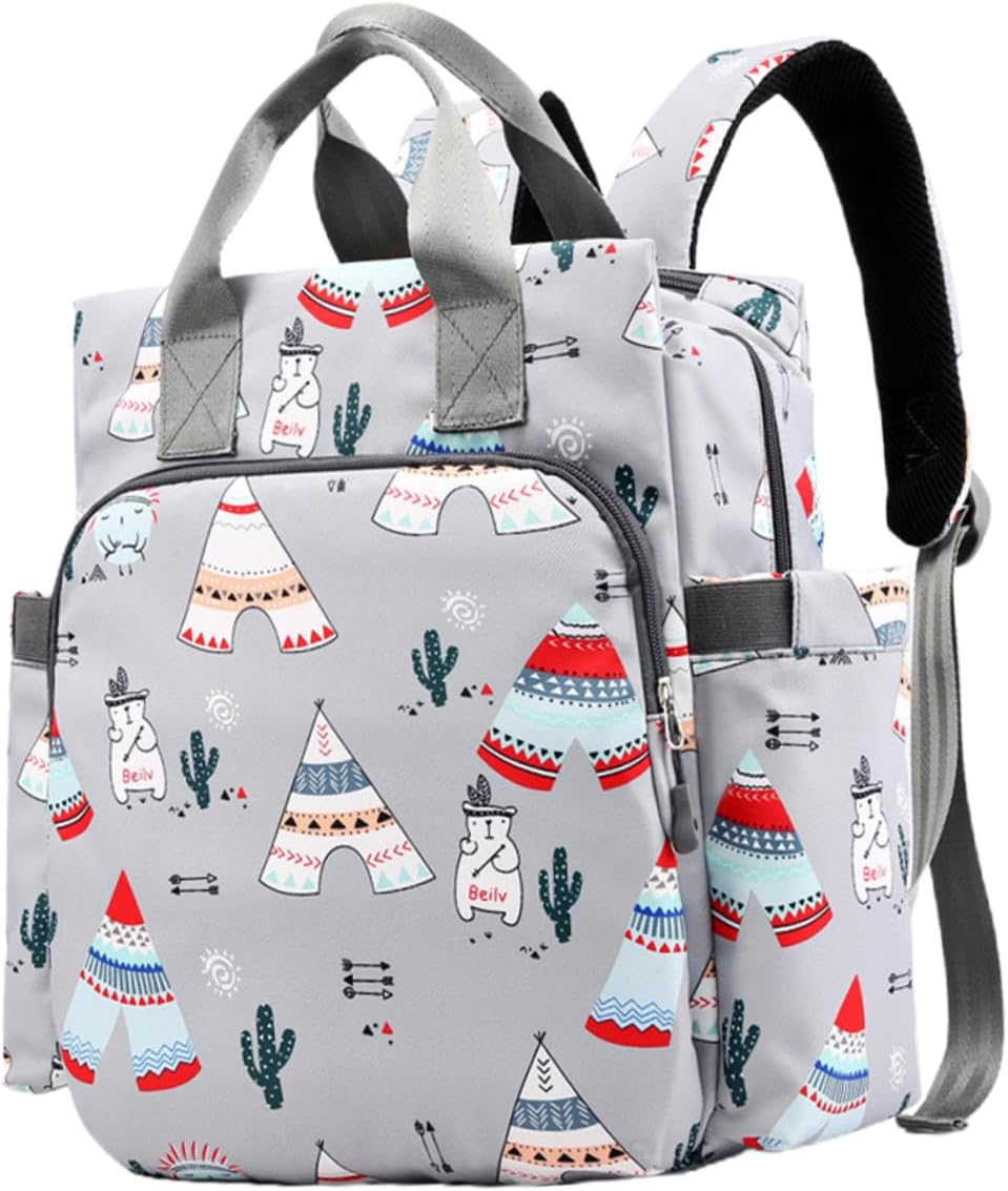 Nylon Diaper Backpack for Mom Large Capacity Travel Backpack Organiser Handbag and Stroller Compatible image number 5