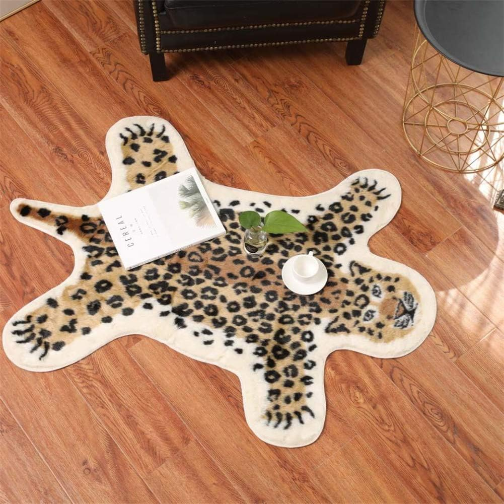 Leopard Print Rug, Faux Cowhide Cheetah Skin Rug Animal Printed Area Rug Carpet for Home Office, Livingroom, Bedroom