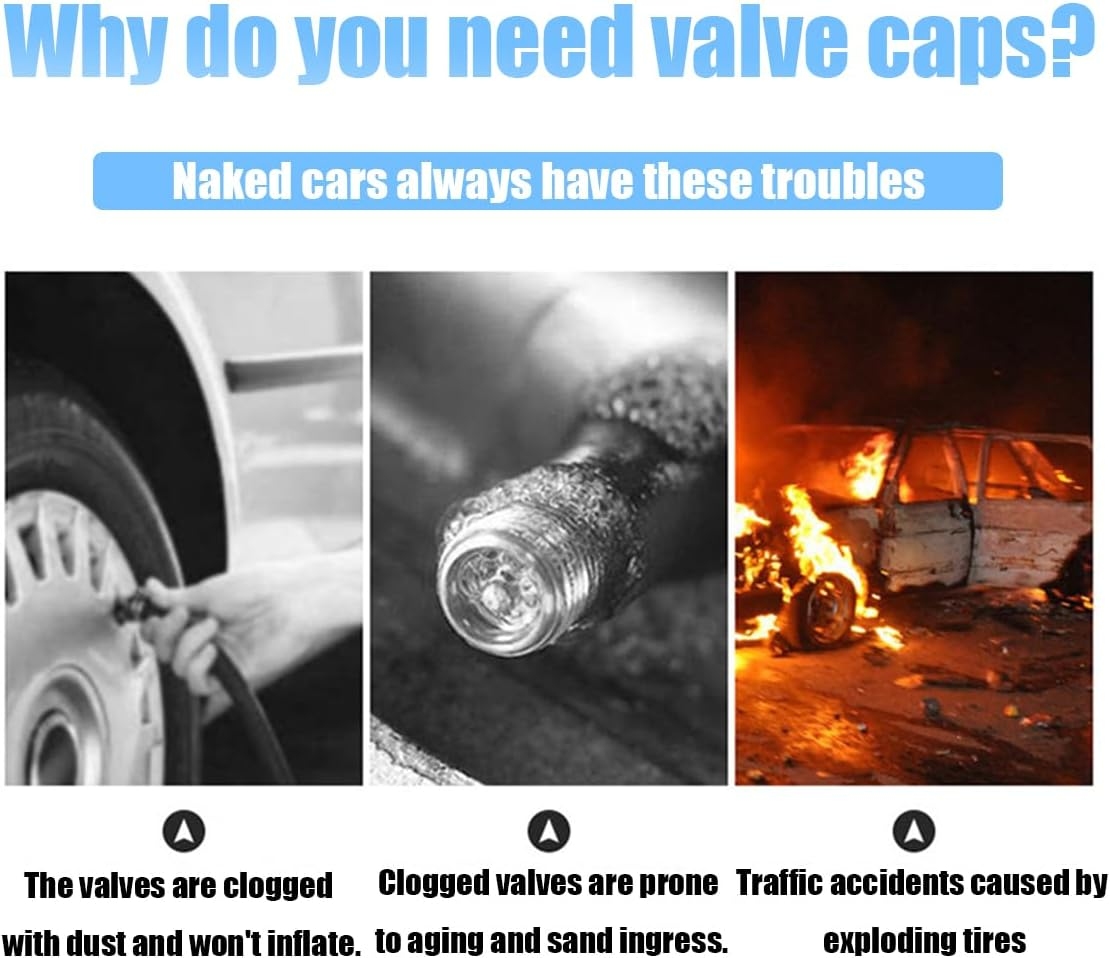 Car Tire Stem Valve Caps, 4 Pcs Aluminum Alloy Valve Stem Covers, Corrosion Resistant Leak-Proof Tire Cap Cover Accessories, Hexgon Style Wheel Air Valve Caps for SUV Car Bike (Multicolor) image number 2