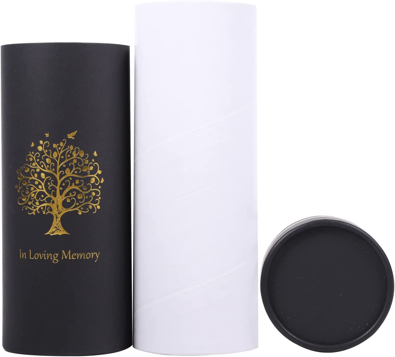Eco Scattering Urn &ndash; Biodegradable Scatter Tube for Ashes - Cremation Urn for Human Ashes - Urns for Ashes Male Female (Set of 1, Black Tree) image number 4