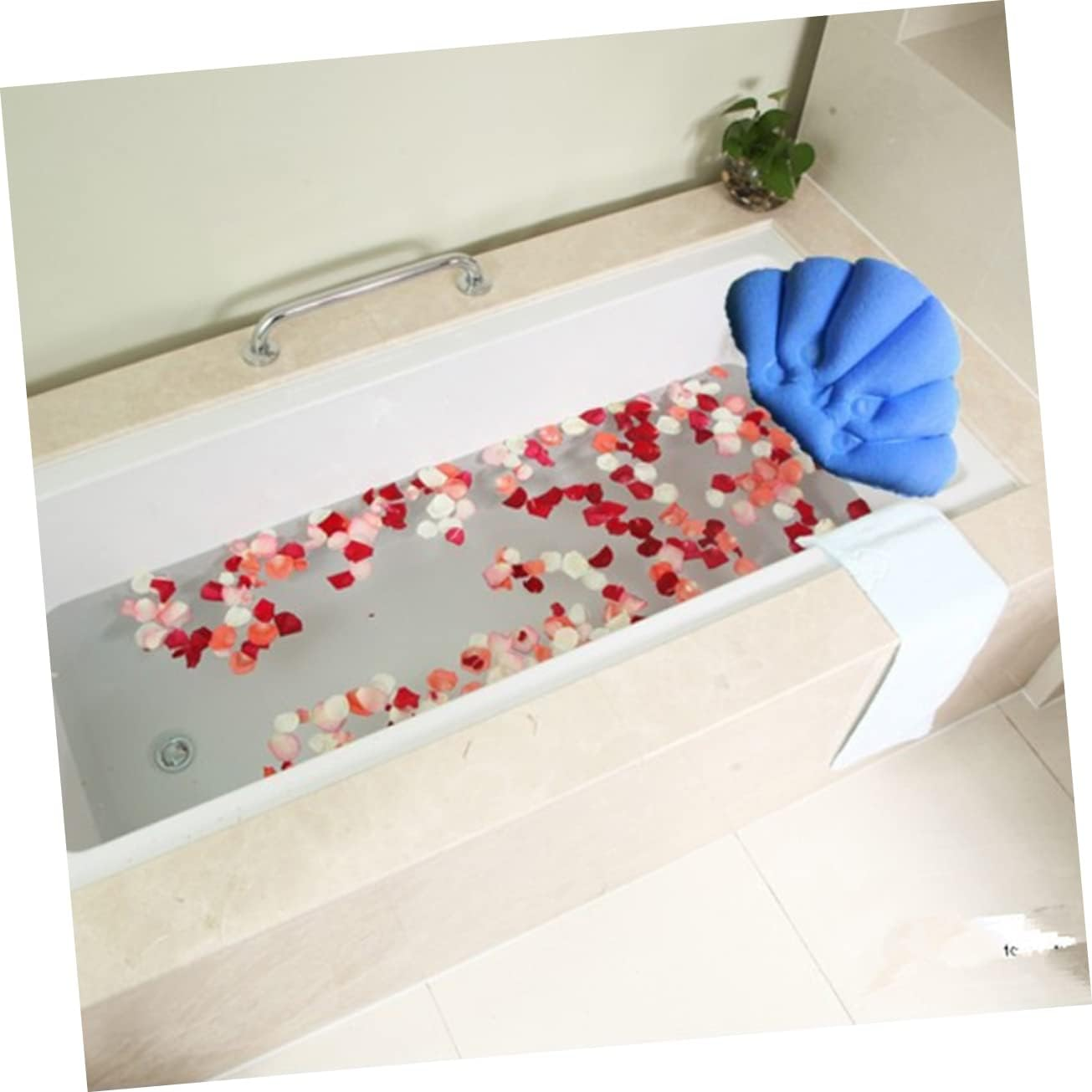 Beavorty 2Pcs Inflatable Bath Pillow Suction Cups Comfortable Spa Headrest Cushion for Bathtub Bathroom Use Random Color image number 6