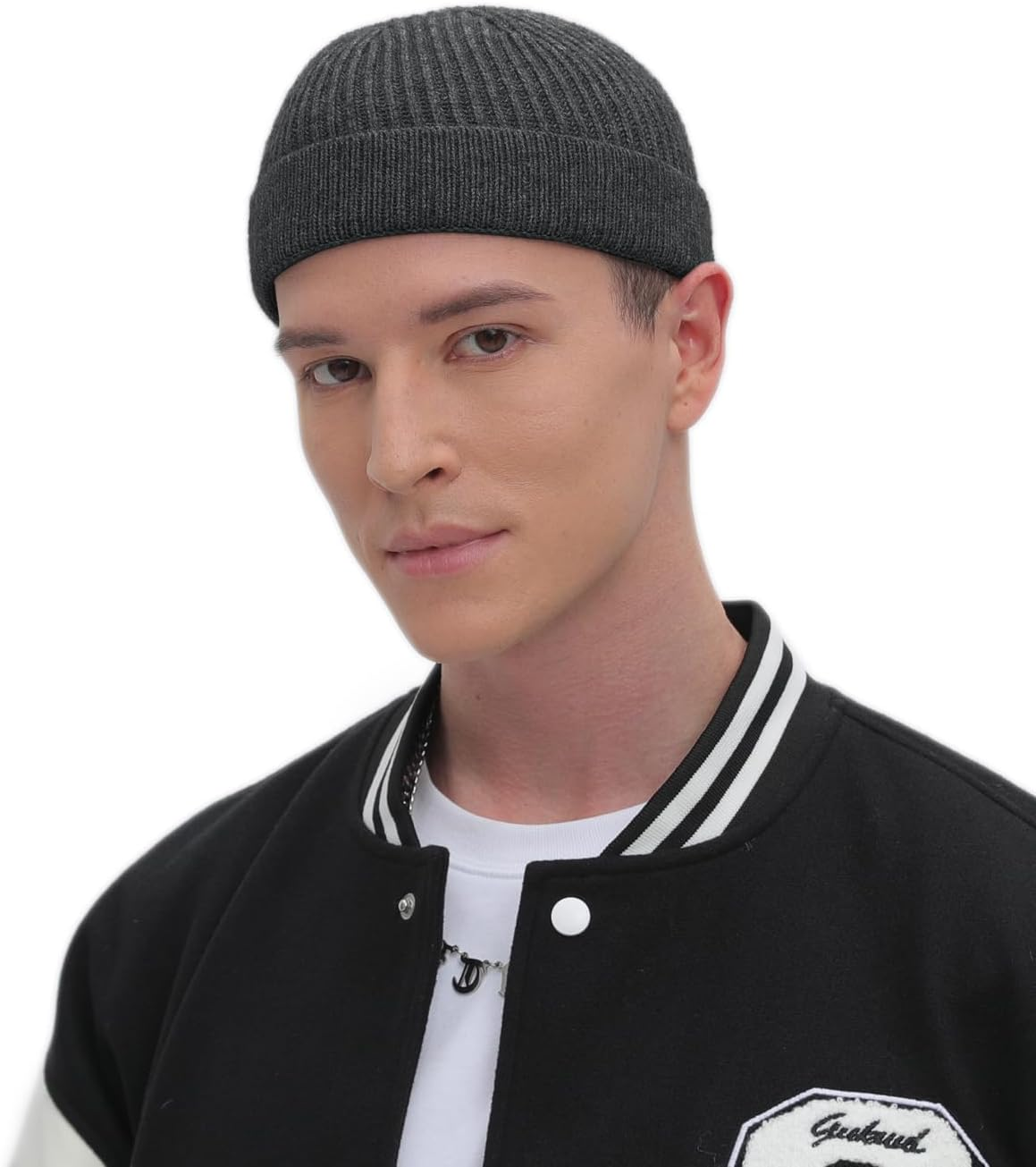 Swag Wool Short Fisherman Beanie for Men Women, Knit Cuff Trawler Beanie Watch Hat, Soft Spring Fall Skull Cap Unisex - Black image number 5