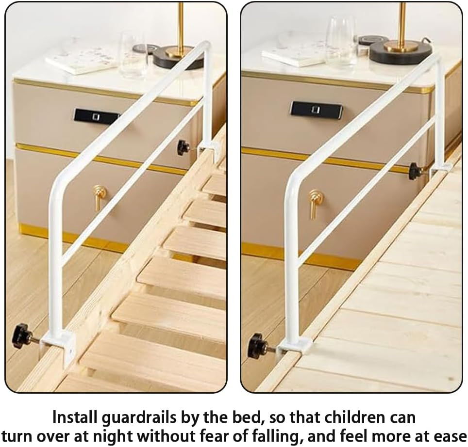 Bedside Guardrail, Bed Guard Drill-Free Clip on Bed Safety Rails, anti Fall Artifact for the Elderly,Getting up Aid, for Student Dormitories, Pregnant Women, the Elderly, and the Disabled image number 6