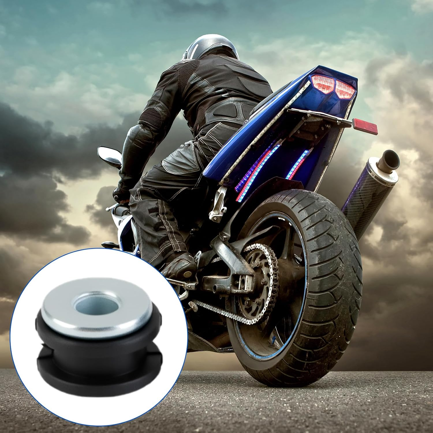 20 Pcs Universal Motorcycle Bike M6 Rubber Grommets Set - Heavy Duty Fairing Cowling Buffer Washers, Pressure Relief Cushions & Shock Absorbing Bushings for Smooth Ride, Fit Most Bikes image number 5