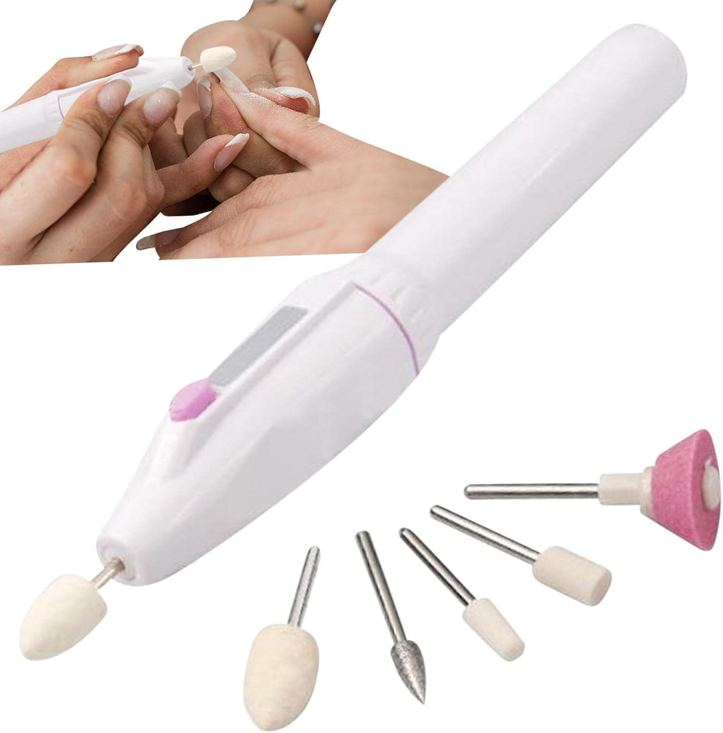 Electric Nail File Set,Manicure Pedicure Tool with 5 Nail Drill | Nail Buffer Drill Polisher for Natural Fingernails Toenails Wynott image number 3