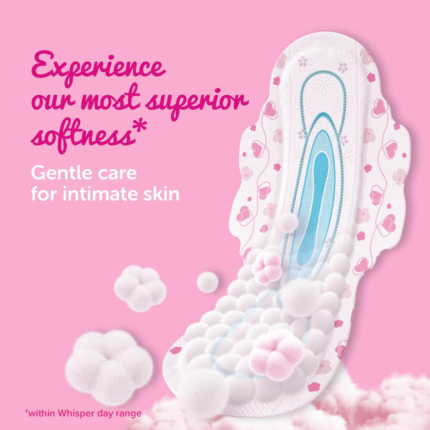 Whisper Ultra Soft Sanitary Pads - 50 Pieces (XL)