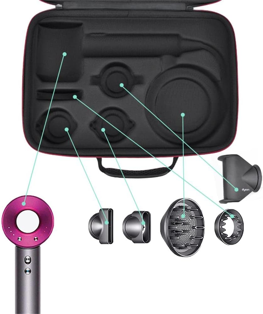 XBERSTAR Travel Carrying Case Hair Dryer Storage Box Organizer Oxford Cloth Hard Shell Bag New for Dyson HD08 Shockproof Waterproof image number 4