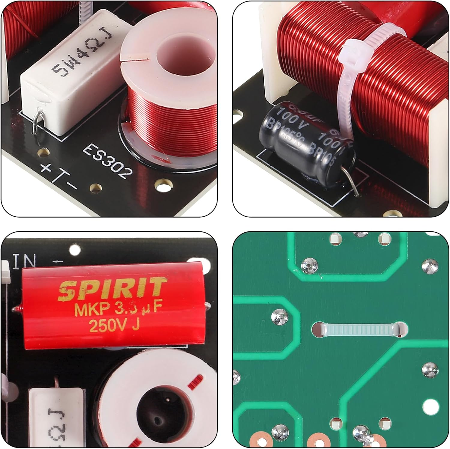 JUZITAO 400W Speaker Frequency Divider 2 Way Treble/Bass 2 Unit Hi-Fi Audio Speaker Crossover Filter Frequency Distributor DIY Module (2Pcs) image number 2