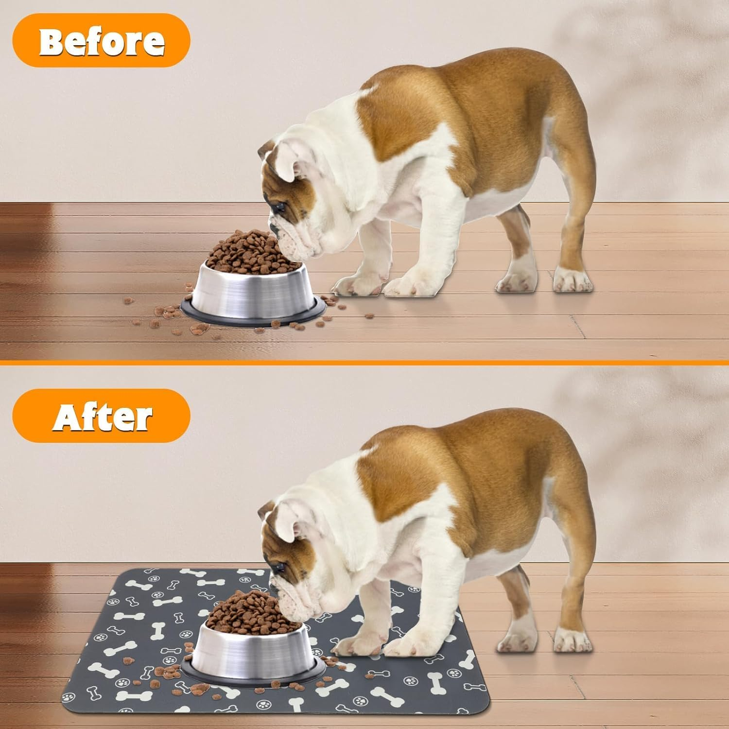 THJOPOKEEL Pet Feeding Mats, Super Absorbent Non Slip Dog Cat Food Mat, Waterproof Dirt Resistant Cat Dog Placemat Pet Water Dispenser Mat 20 X 14 Inches image number 5