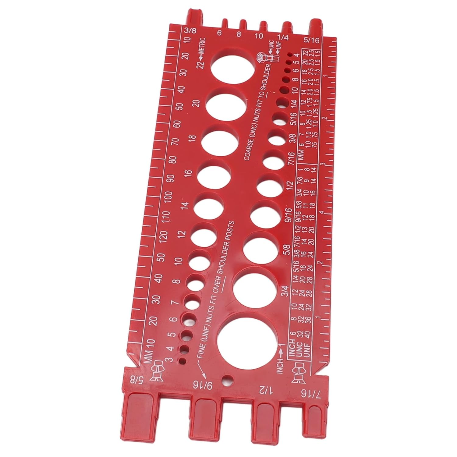 Nut Bolt Thread Gauge, Accurate Screw Bolt Nut Thread Measure Size Checker, Portable Bolt and Nut Identifier Gauge image number 2