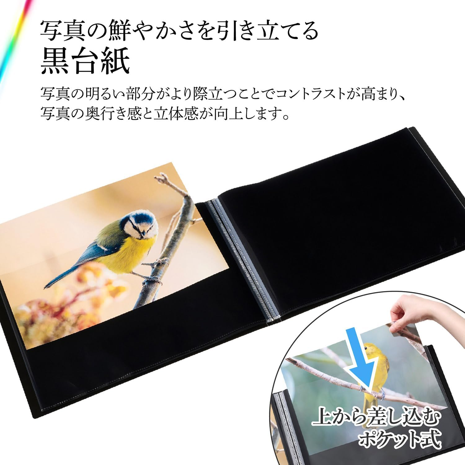 HAKUBA 4977187518795 ADP5-A4YBK Large Print Album V [A4 Size Horizontal Holds 40 Sheets] Black Mount to Make Your Photos Look Beautiful and Vivid with Original Color, Professional Specifications image number 3