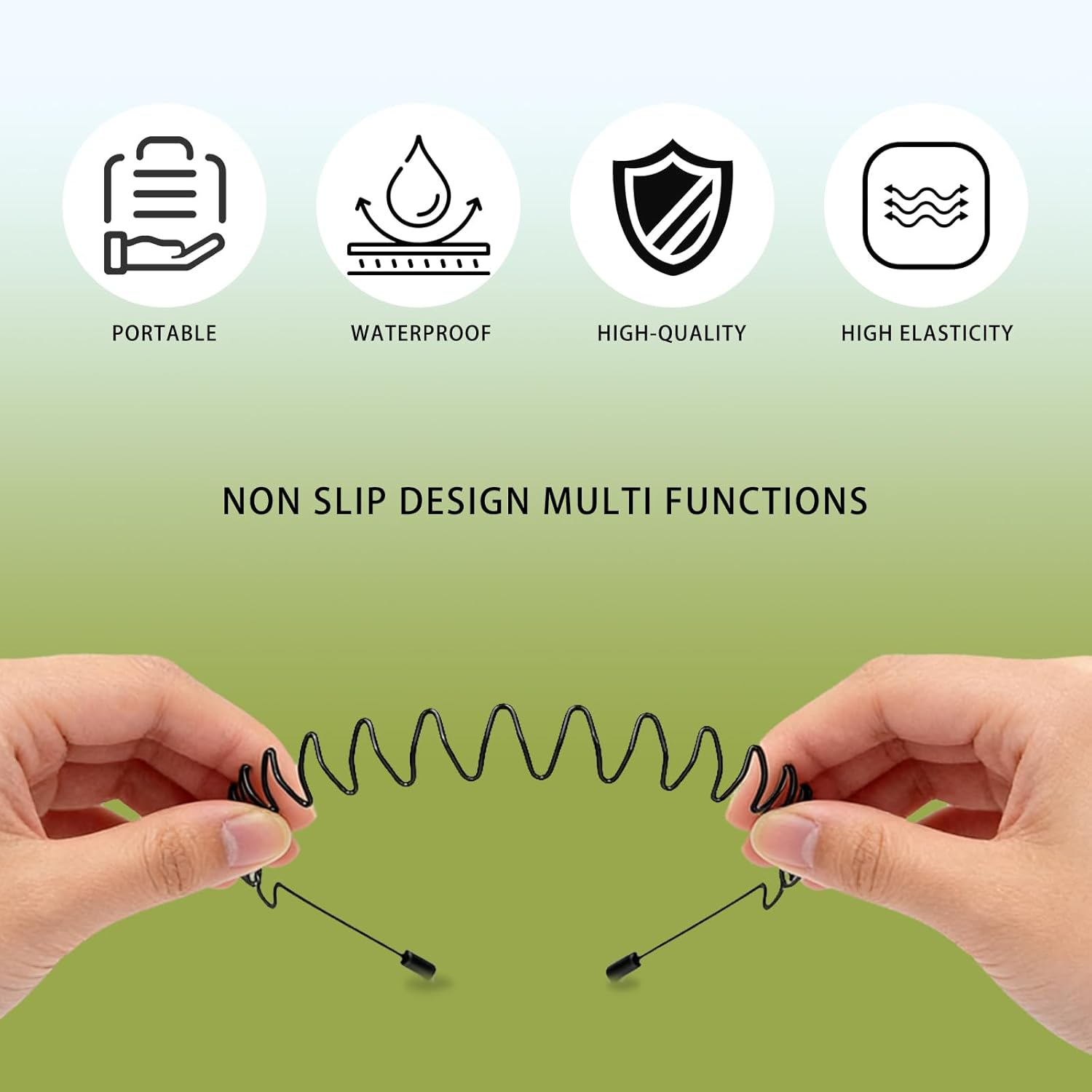 Langtaojin 4-Piece Black Metal Hairbands, Unisex Headwear for Men & Women, Including Headbands, Hair Bands and Men'S Headbands image number 1