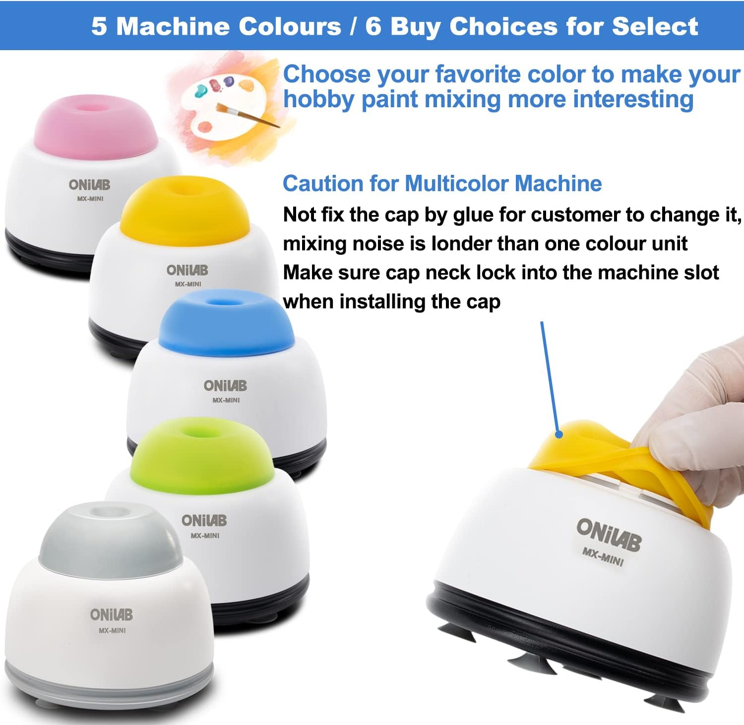 Onilab Mini Vortex Mixer with Touch Function, Lab Mixing, Nail Polish,Tattoo Ink,Eyelash Adhesives and Acrylic Paints Mixing, Lab Vortexer for Centrifuge Tubes and Test Tubes,Blue image number 5