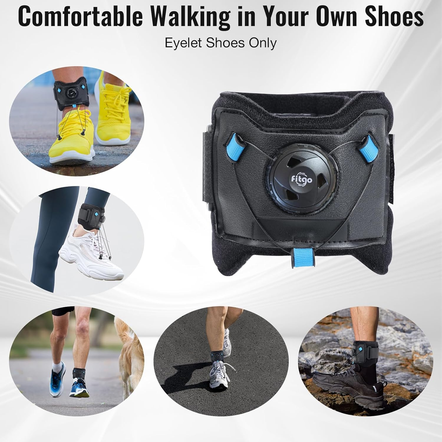 AFO Foot Drop Brace for Walking with Shoes, Upgraded Dial & Thicker Replaceable Wire for Adjustable Dorsiflexion, Ankle Support for Men & Women image number 1