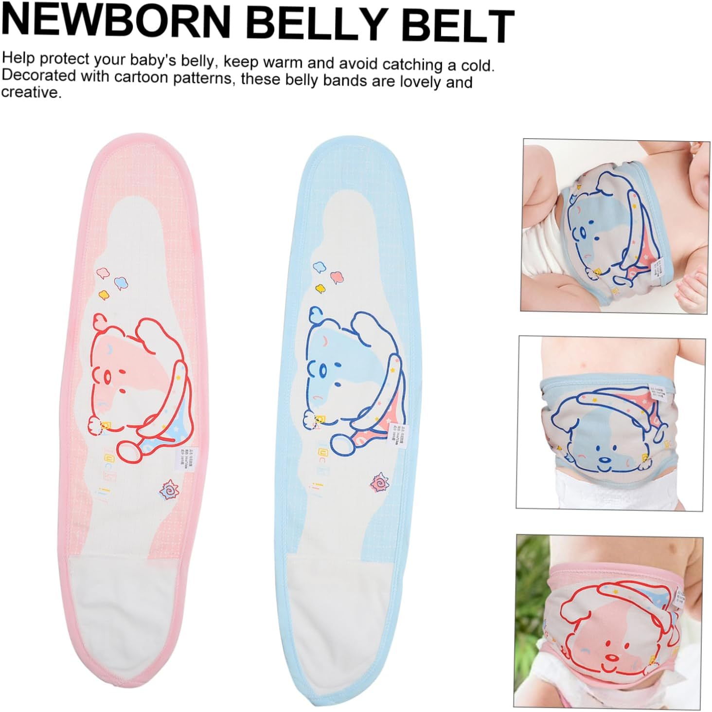 2Pcs Umbilical Cord Protection Cotton Belly Bands for Newborn Comfortable Swaddle Accessory for Postpartum Belly Support image number 5