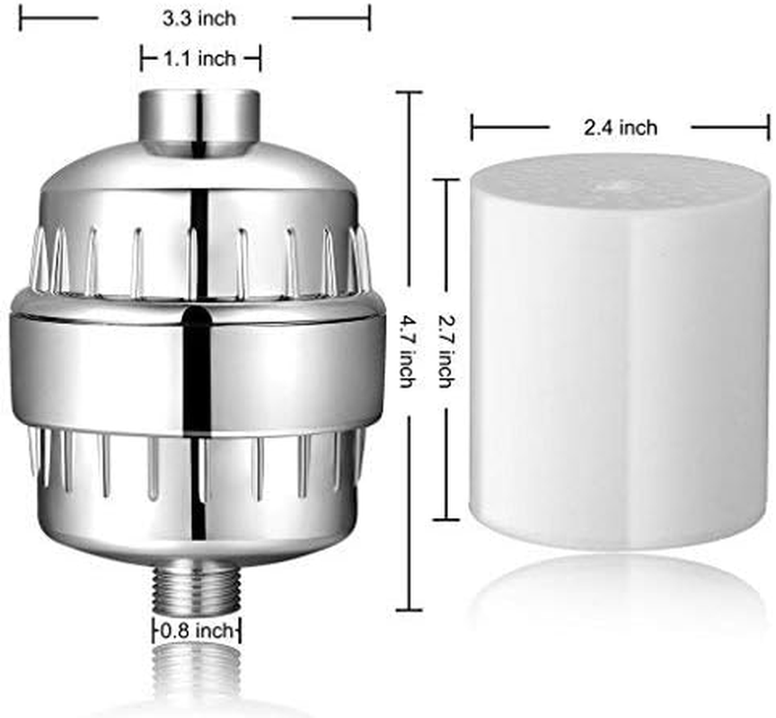 Dogfish 20 Stage Shower Filter,Filtered Shower Head for Hard Water, with 2 Replaceable Filter Cartridges, High Output Universal Shower Water Filter to Remove Chlorine Fluoride Heavy Metals image number 4