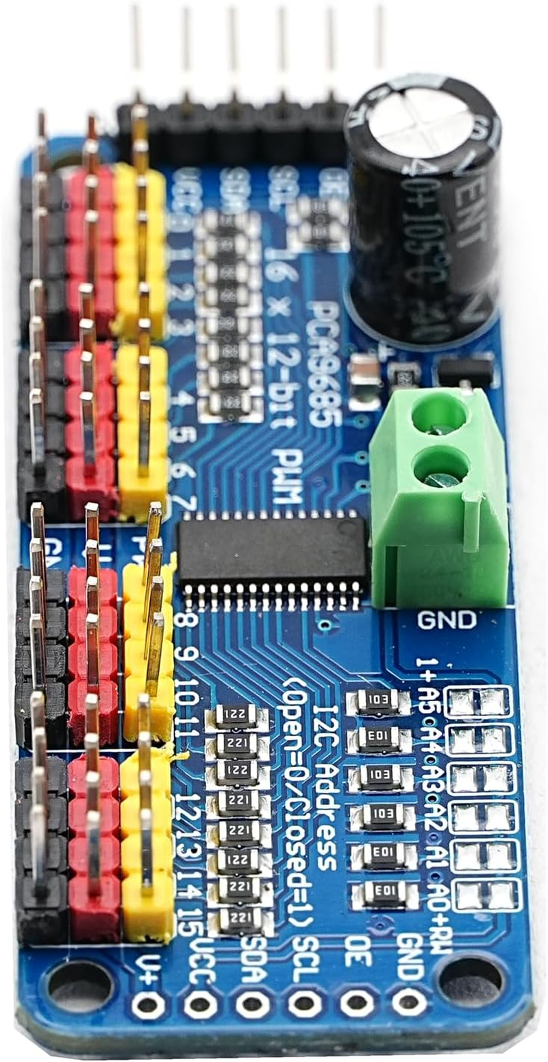 DIGISHUO 2Pcs PCA9685 16 Channel 12 Bit PWM Servo Motor Driver I2C IIC Module for MG90S SG90 MG995 Compatible with Arduino Raspberry Pi image number 1