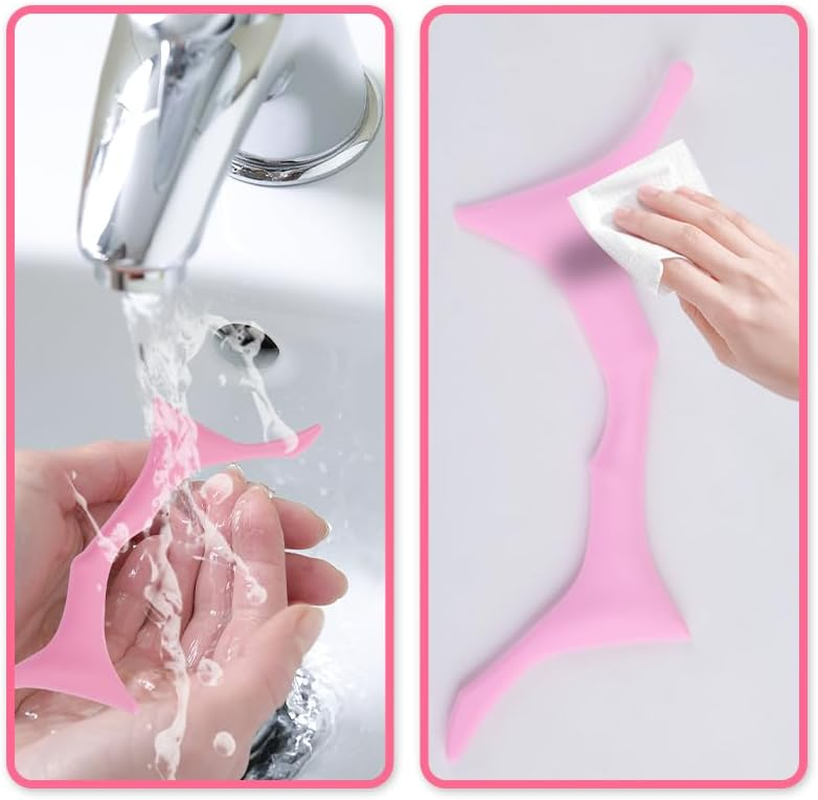 Silicone Eyebrow Shaping Tool Eyeliner Stencil Makeup Eyelash Tool Soft and Smooth Versatile for Beginners and Professional Makeup Artists&hellip; (Purple) image number 2