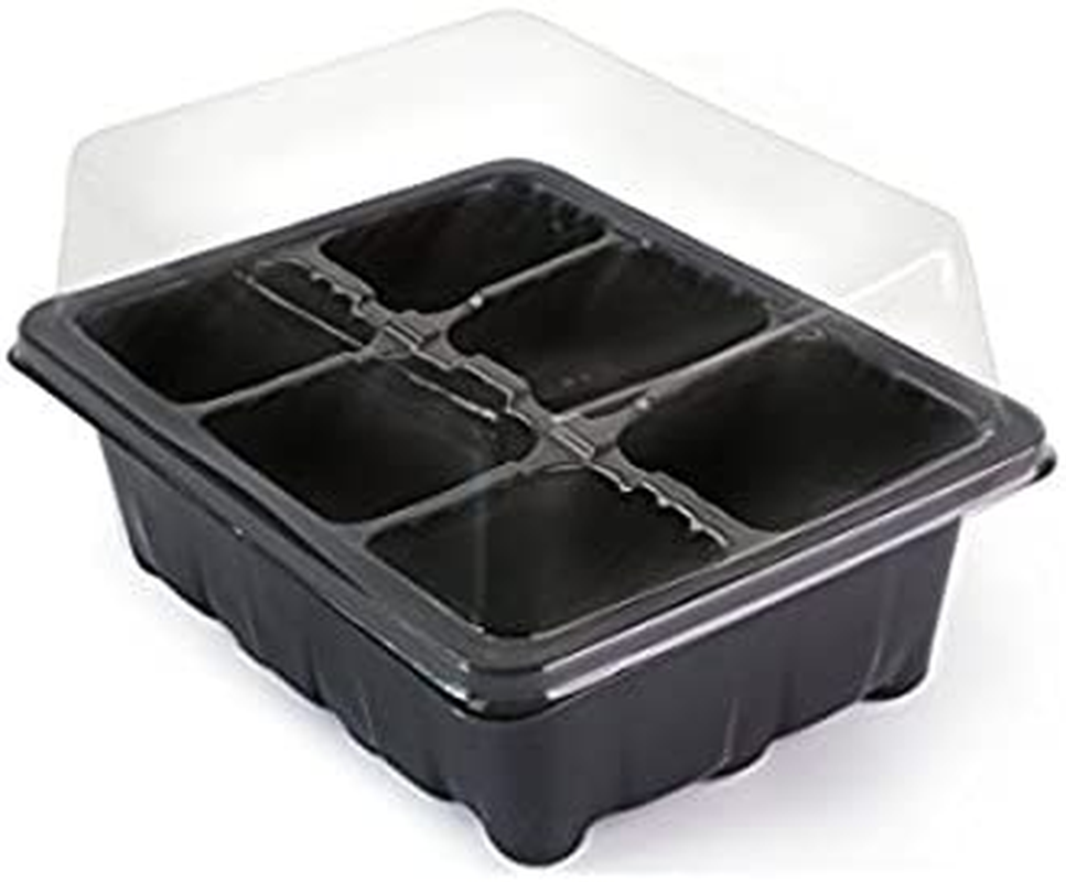 LOVEDAY 10-Pack Seed Starter Trays 60 Large Cells Seedling Tray Plant Grow Kit with Lid and Base for Seed (6-Cell per Tray) with 10 Plant Tags image number 4