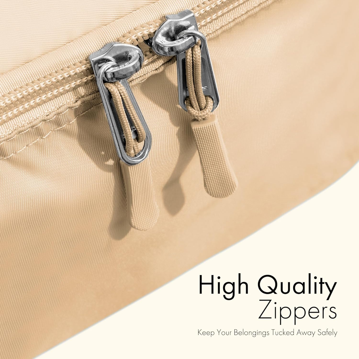 (Not Made in China) Packing Cubes for Travel, Luggage and Suitcase Organizer Bags, Carry on and Backpack Space Savers, Lightweight Waterproof Nylon, 8Pc Set Beige - Cream image number 6