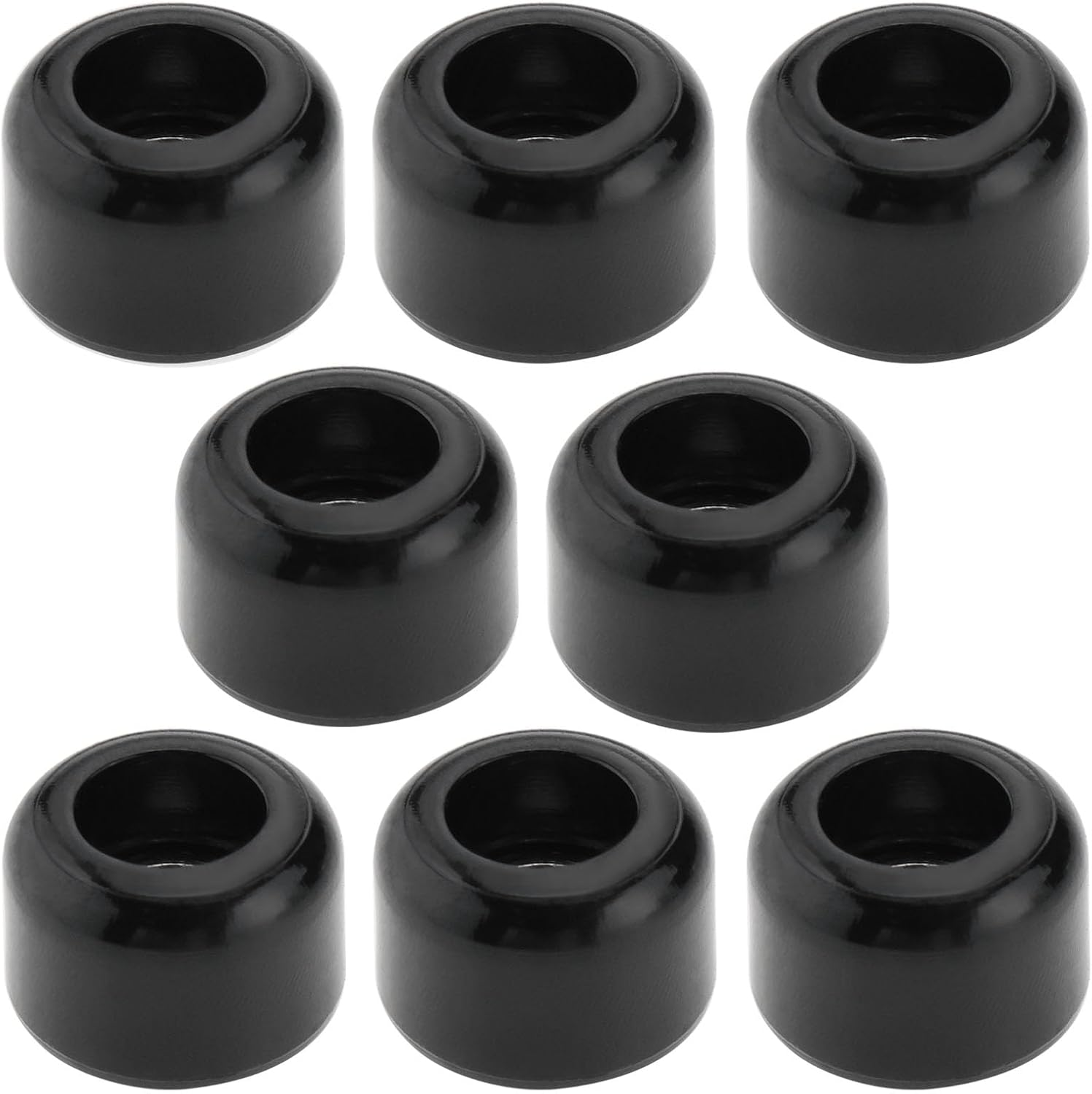 Ecsing 8Pcs Polyurethane CNC Fingerboard Bearing Wheels Professional Mini Skateboard Ball Bearing Wheels for Wooden Fingerboard White/Black 7.5X5.2Mm