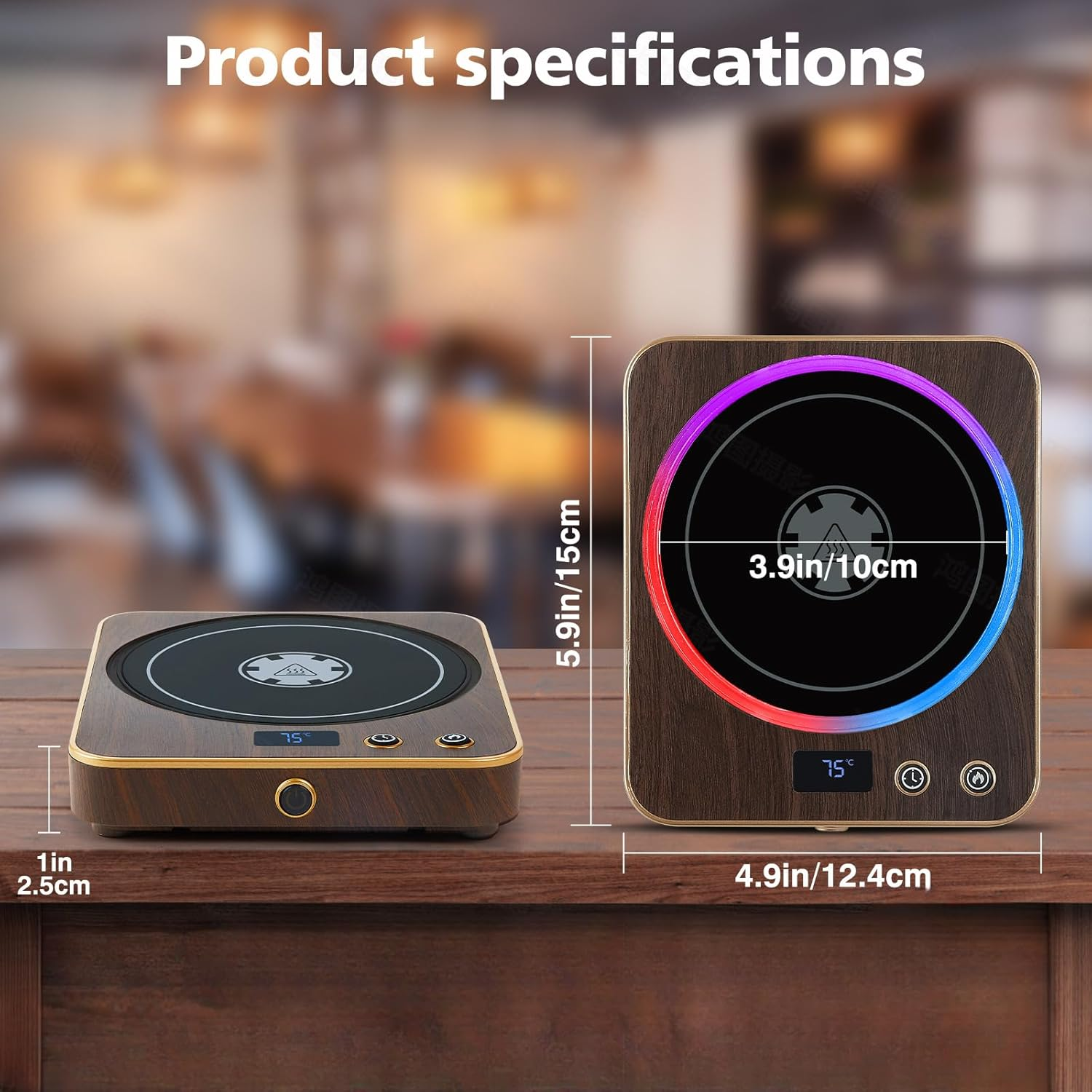 Suewow Mug Warmer,Coffee Mug Warmer for Desk with Temperature Display, 1-12Hrs Auto Shut Off, Smart Candle Warmer - Ideal Coffee Gifts Accessories Keep Beverages Coffee Warmer image number 4