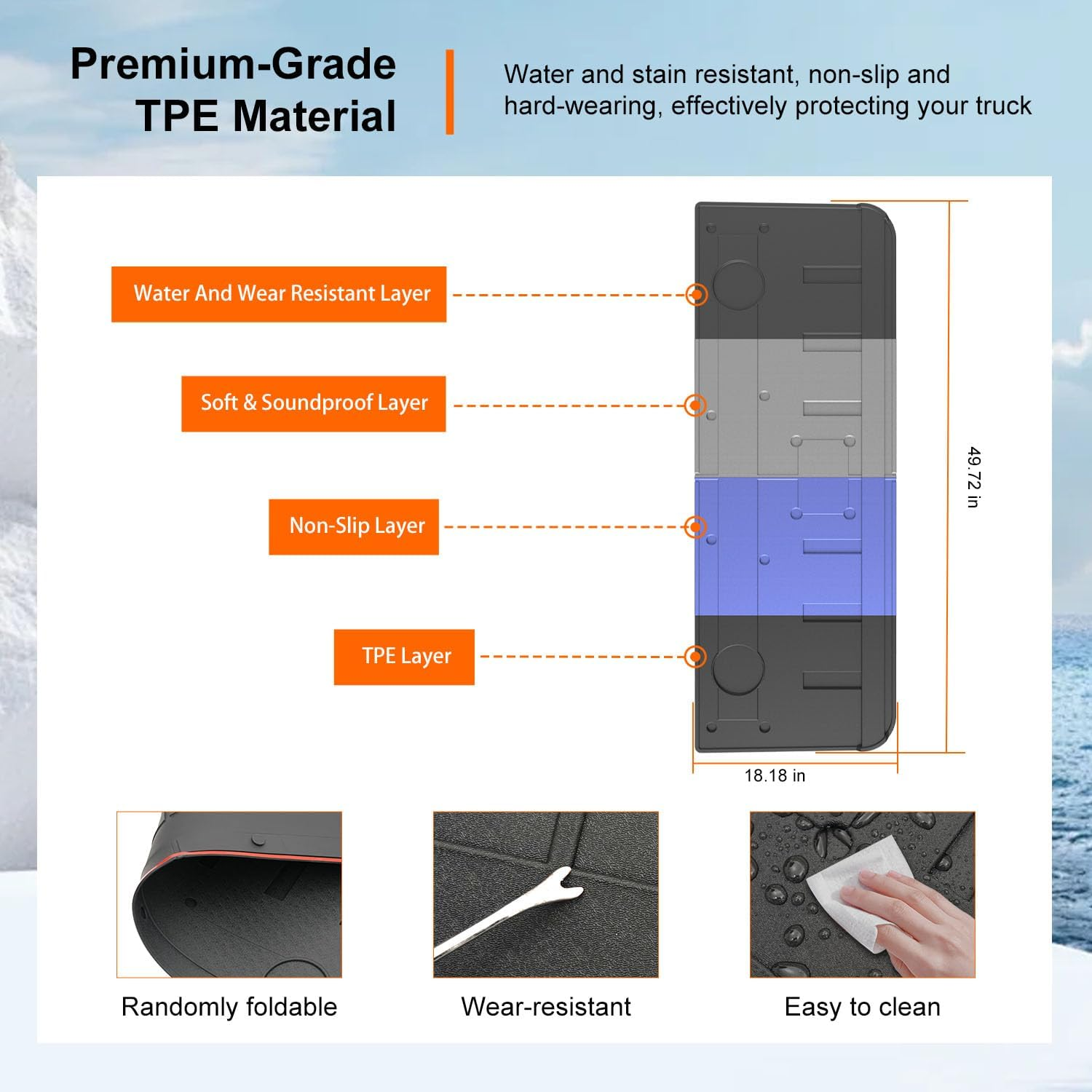 Powoq Tailgate Mat Compatible with 2020-2024 Jeep Gladiator JT Tailgate Cover Tailgate Liner TPE Replacement for 2020-2024 Jeep Gladiator Accessories (Tailgate Mat)