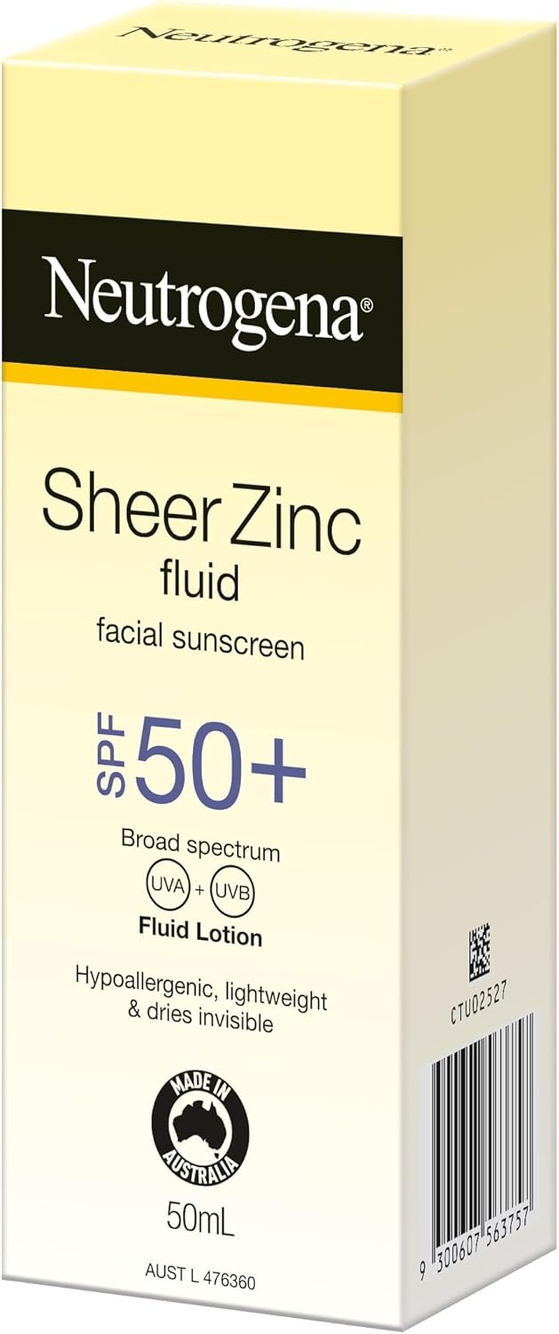 Neutrogena Sheer Zinc Face Fluid Sunscreen SPF50+ 50 Ml image number 2
