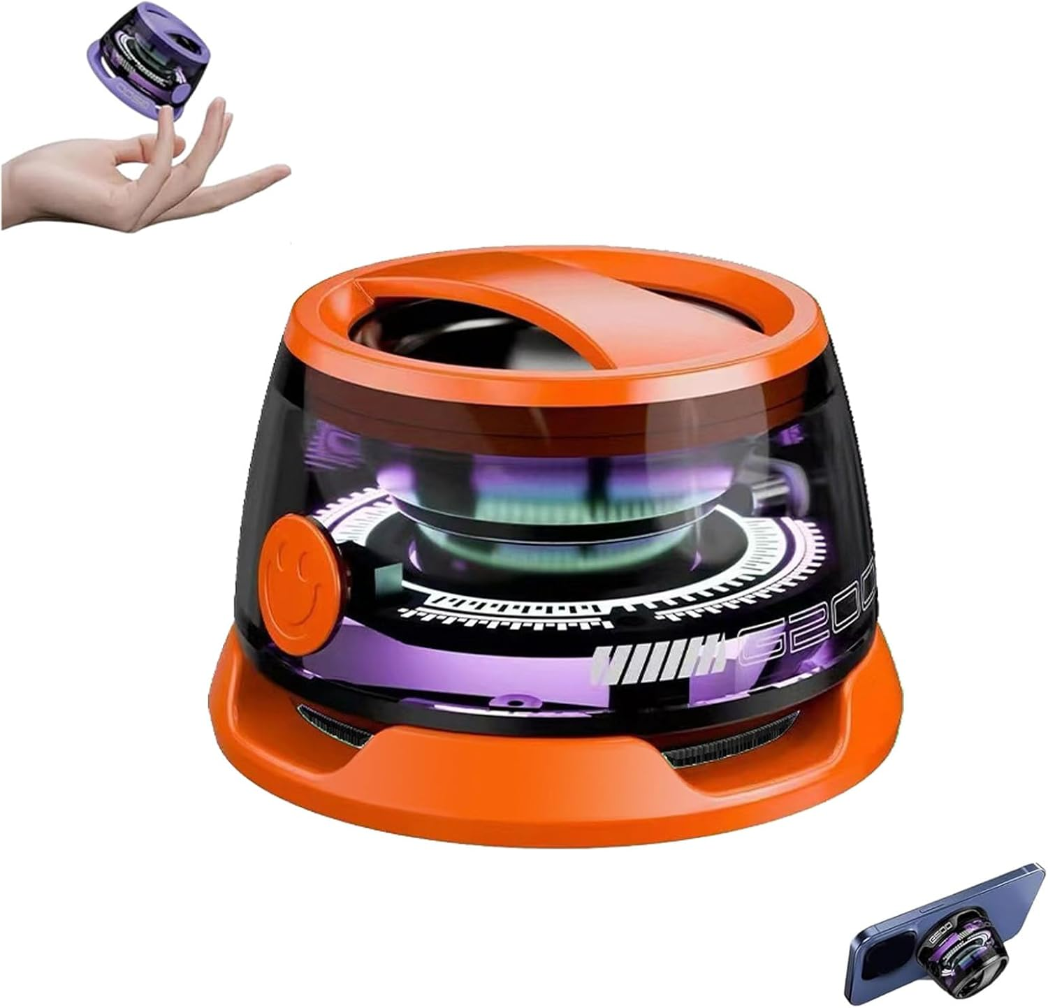 Magbeat Bluetooth Speaker, Mag Beat Bluetooth Speaker, Magbeat Portable Speaker with Magnet, Multifunctional Magnetic Bluetooth Speaker, Wireless Portable Bluetooh Speaker (Orange)