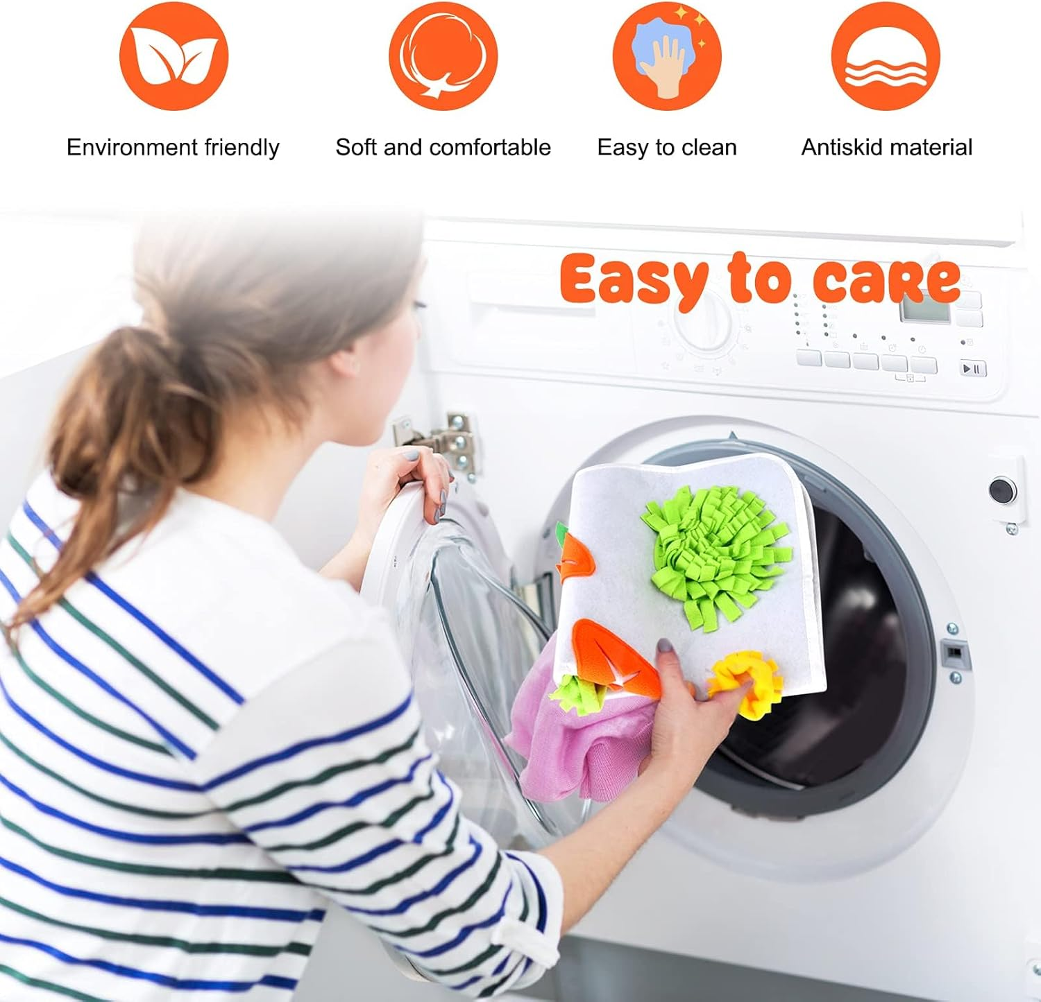 24" X 24" Rabbit Foraging Mat Bunny Toys, Interactive Feed Game for Boredom, Washable Polar Fleece Bunny Hay Feeder, Pad Bed Treat Dispenser for Rabbits Bunny Guinea Pigs Chinchillas (White)