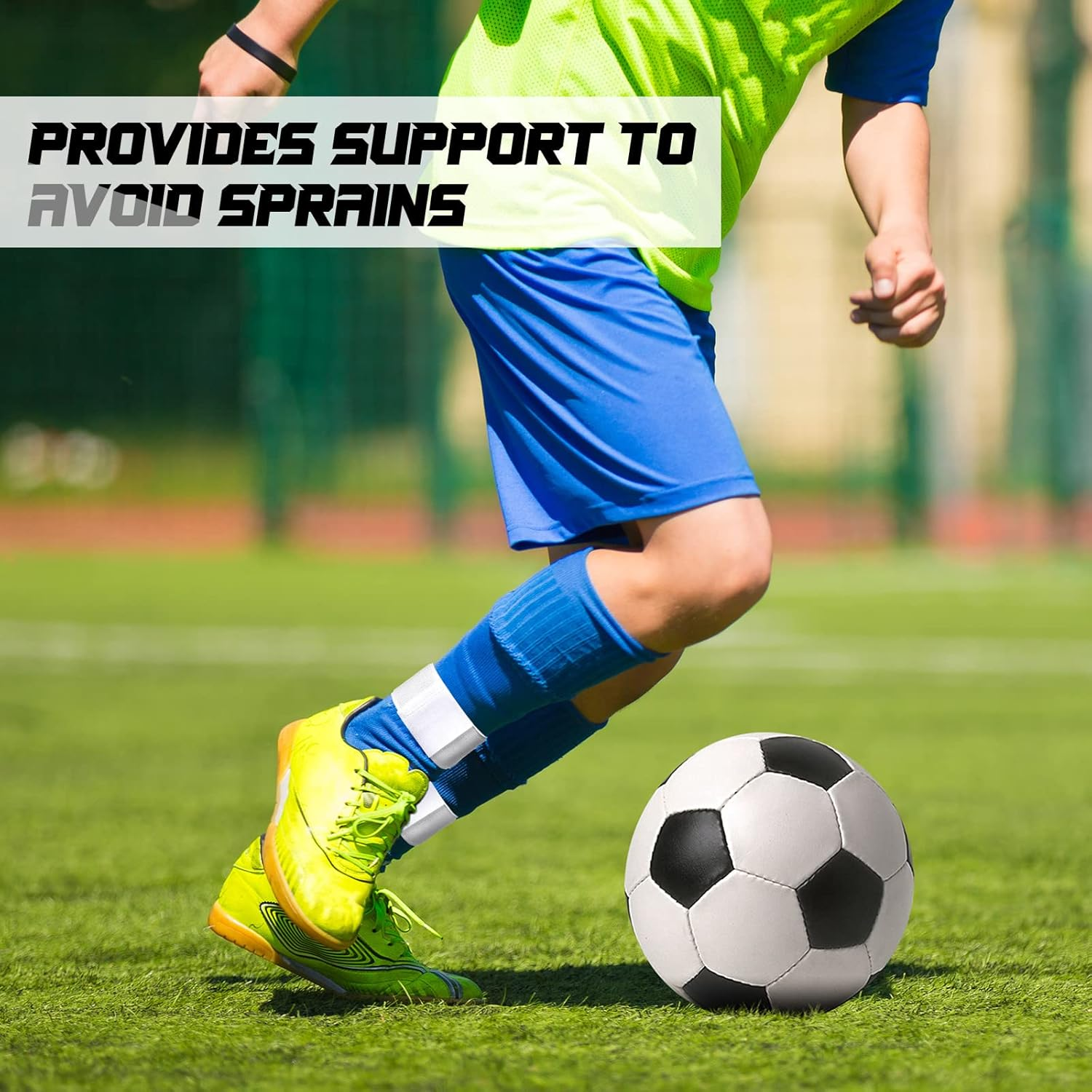 Liliful 12 Pcs Soccer Shin Guard Straps anti Slip Shin Guard Stays Legging Shin Guard Holders Football Socks Shin Fixed Straps for Sports Kicking Ball Running Cycling Youth Adults, Black and White