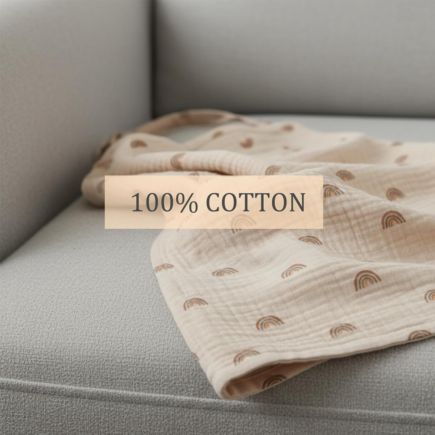 Breastfeeding Cover, Nursing Cover for Privacy, Multi-Use Stroller Cover and Car Seat Canopy, Khaki Rainbow with Beige Bag image number 2