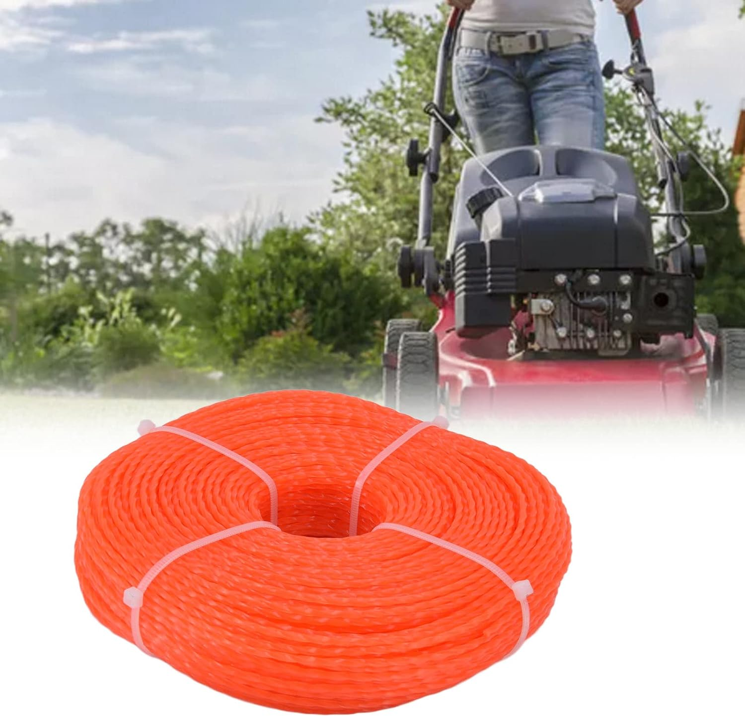 2.4Mm Orange Trimmer Line, 120M Length Nylon String Trimmer Line, Lawn Mower Accessories, For, for Ryobi, for Stihl and Other Domestic Garden Mower image number 6