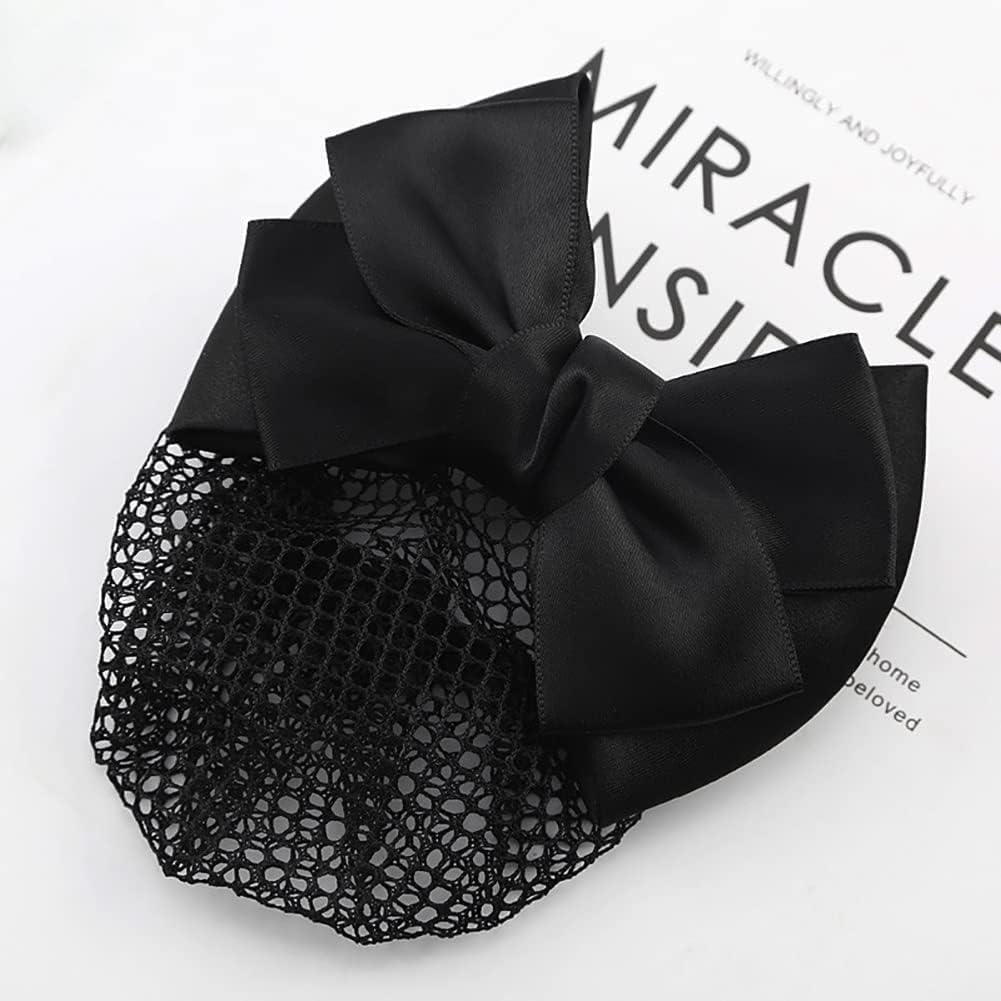 Bowknot Hair Bun Clips, Bowknot Hair Net Clips, Snoods Bun Cover Clip Occupational Fixator for Dancing, Work, Class and Daily Use image number 6