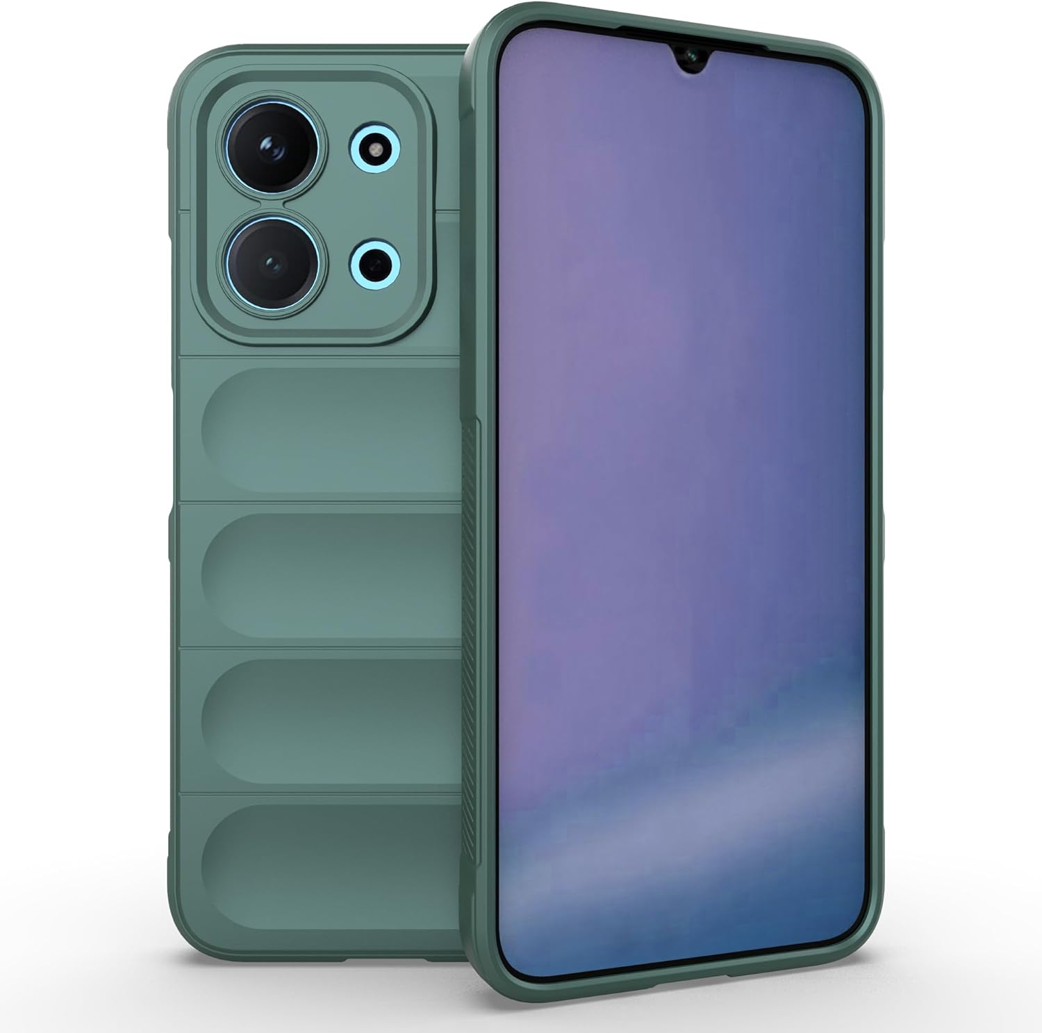 ESHUYI Liquid Silicone Case for Xiaomi Redmi 15C (4G/5G) 173 Mm with Antibacterial Protection and Scratch-Resistant Soft Microfibre Lining, All-Round Protection Shockproof Mobile Phone Case, Green image number 2