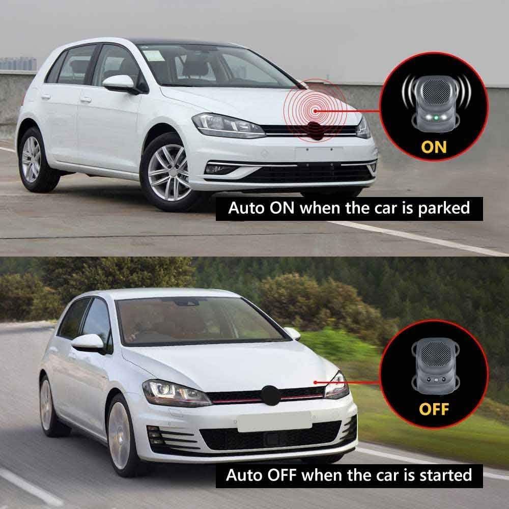 Angveirt Rodent Repellent for Car Engine Ultrasonic Mouse Repellent Rat Deterrent for Car under Hood Animal Repeller Vehicle Wires RV Protection Pest Control for 12V 24V Car Battery Grey, 2 Pack image number 3