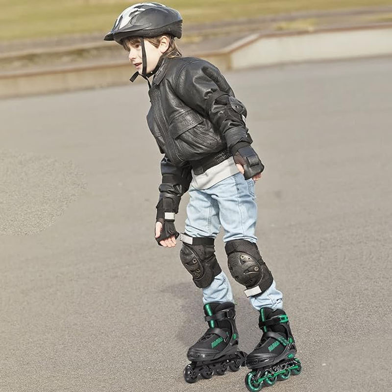 PAPAISON Adjustable Inline Skates for Kids and Adults with Full Light up Wheels, Outdoor Roller Skates for Girls and Boys, Men and Women