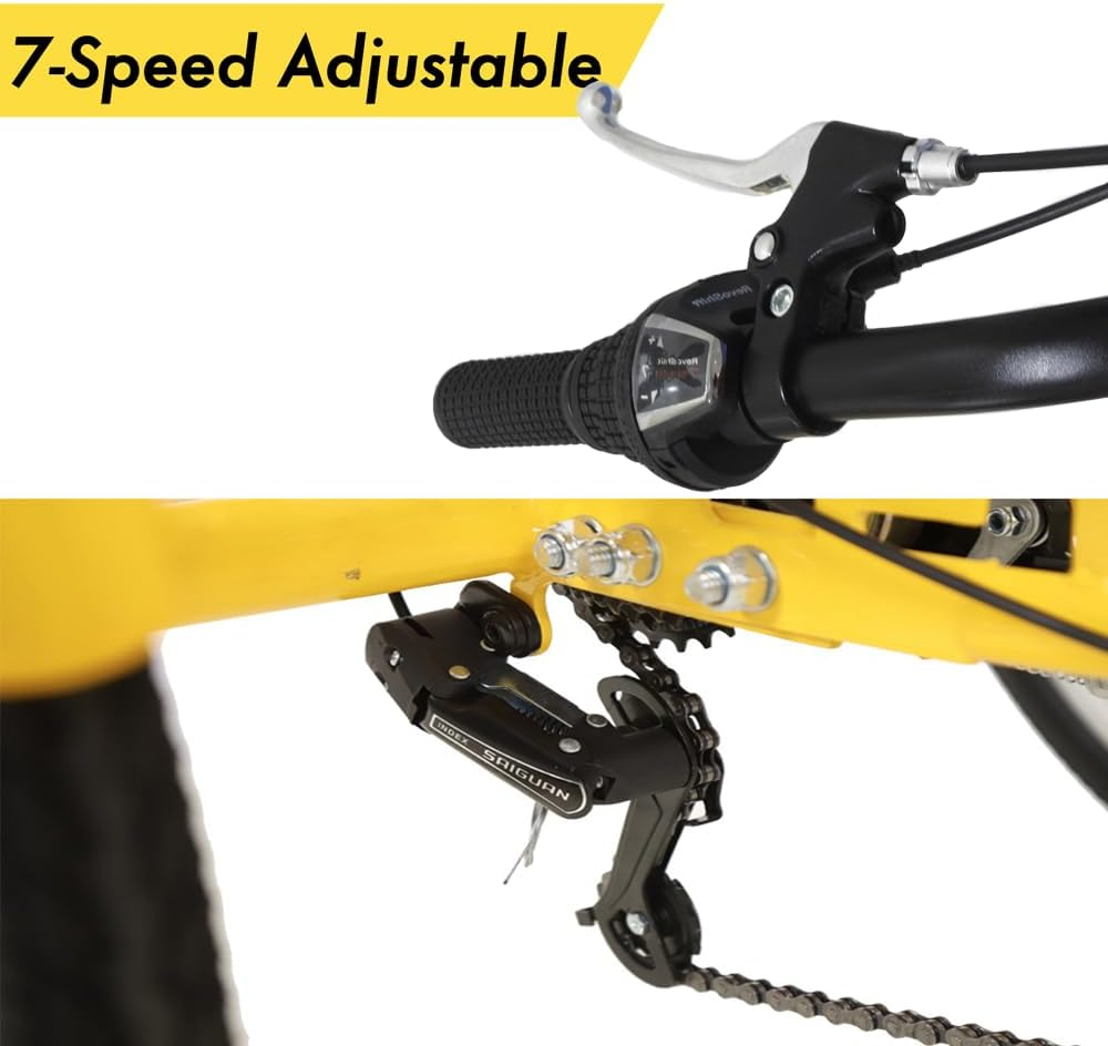 ALSTON 26Inch Adults Tricycle Three Wheels Bicycle Trike with Large Basket, 7 Speed Adjustable Outdoor Trike 3 Wheels Bike for Shopping Beach City Ride (Yellow) image number 1