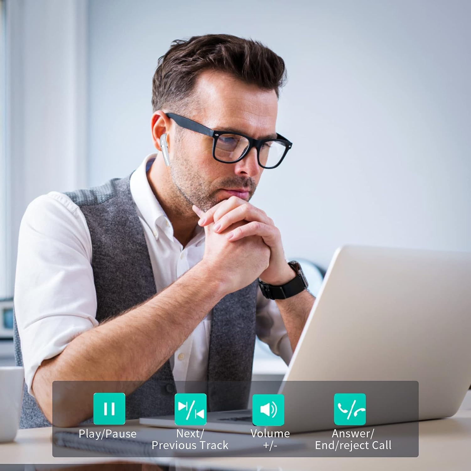 Wireless Earbuds for Samsung Galaxy S25 / S25+ / S25 ULTRA / S25 EDGE, Bluetooth Headphones in Ear, Stereo Earphones Built-In Mic with Binaural Calls, Automatic One-Step Pairing image number 2