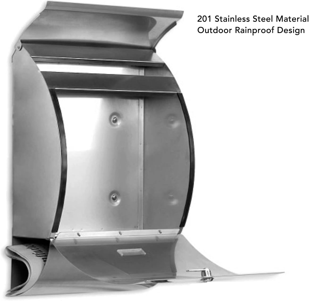 Wall Mounted Mailbox, Stainless Steel Rainproof Locking Security Mailbox with Key Lock Large Capacity Mail Post Box Curved Letterbox for Home Outdoor, Easy to Install image number 6