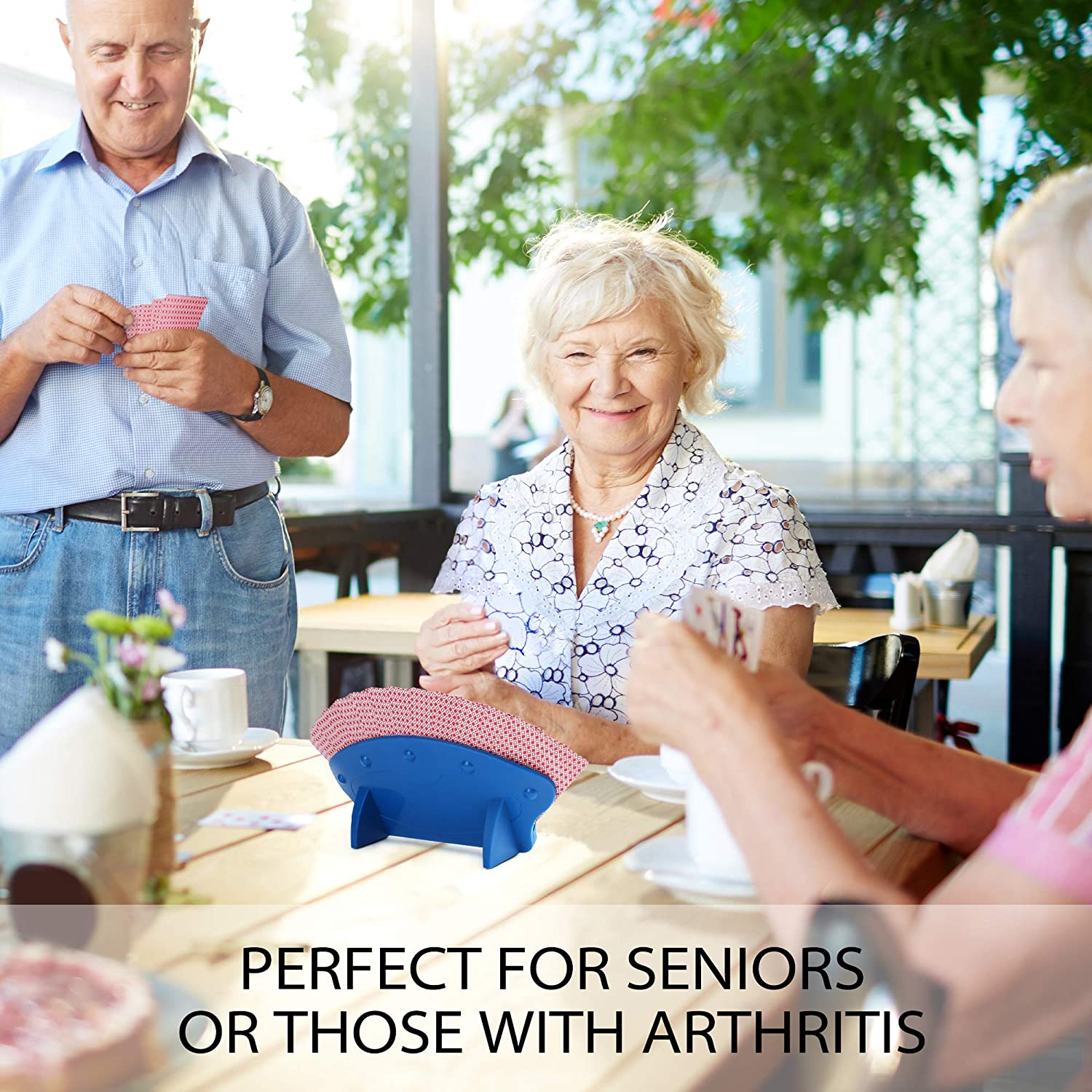 Lotfancy Playing Card Holder for Kids Seniors, Plastic Hands Free Cards Holders for Canasta, Poker Parties, Family Card Game Nights image number 6