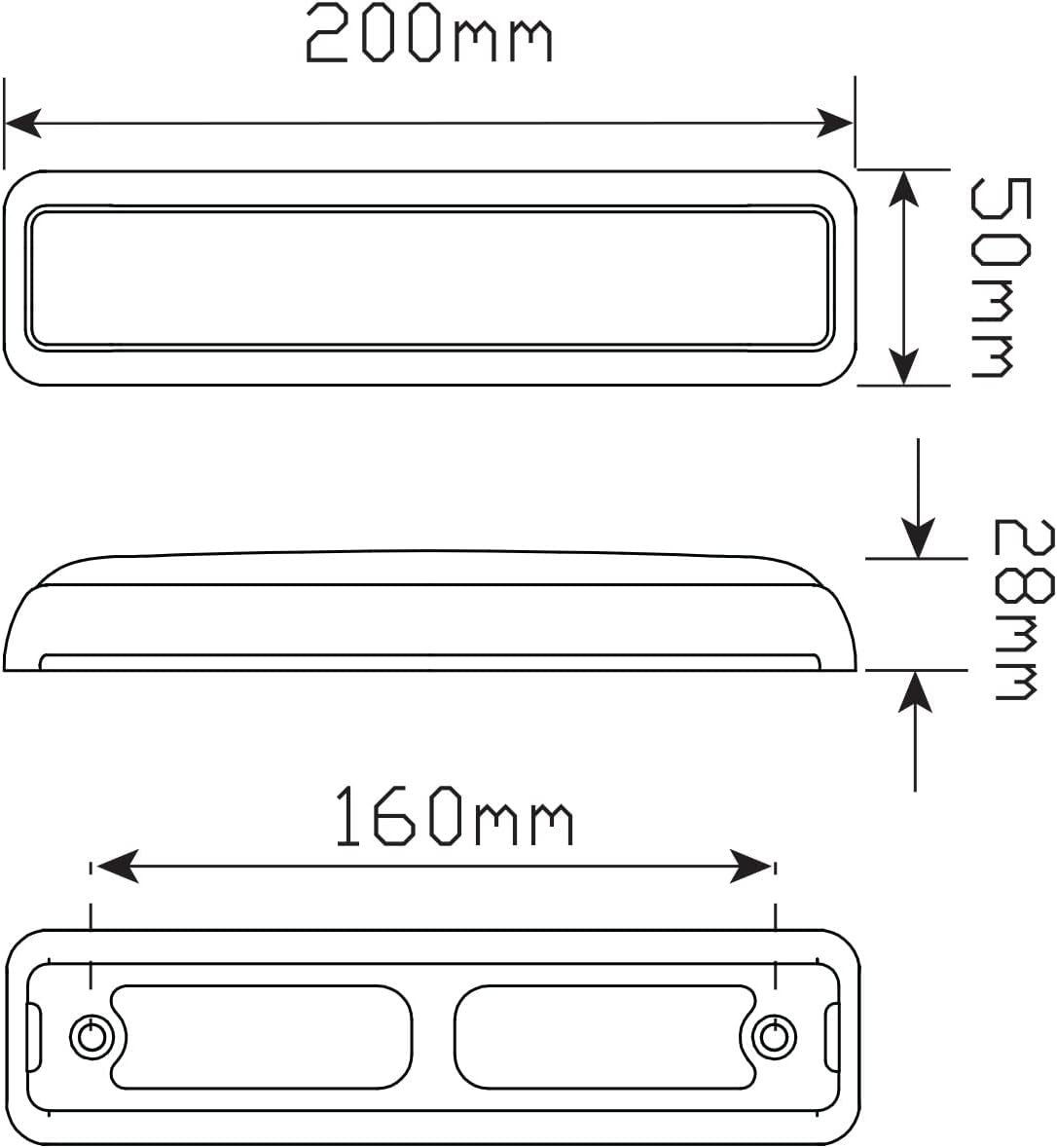 LED Autolamps 12-24V Stop Tail Indicator Lamp with 16 LED'S Single Blister, 200 Mm X 50 Mm X 28Mm Size image number 3