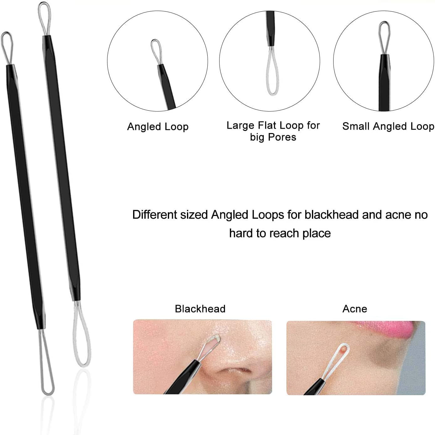 Pimple Popper Tool- WAYAOFEI 10 Pcs Professional Pimple Comedone Extractor Tool Acne Removal Kit -Treatment for Pimples, Blackheads, Blemish, Zit Removing, Forehead and Nose image number 3