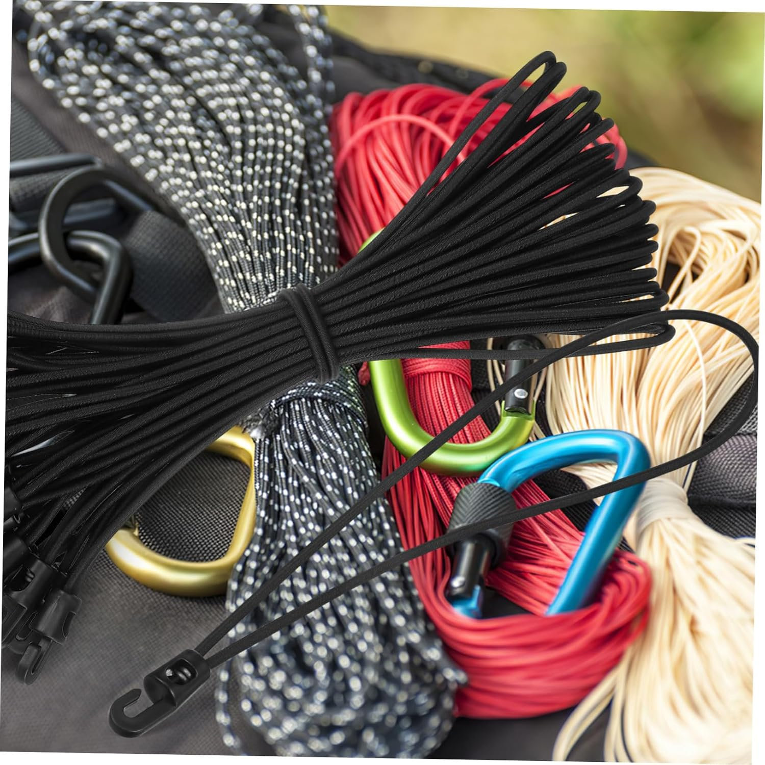 POPETPOP 25Pcs Bungee Cords Heavy Duty Outdoor Elastic Luggage Ropes for Suitcase Travel Gear Binding image number 3