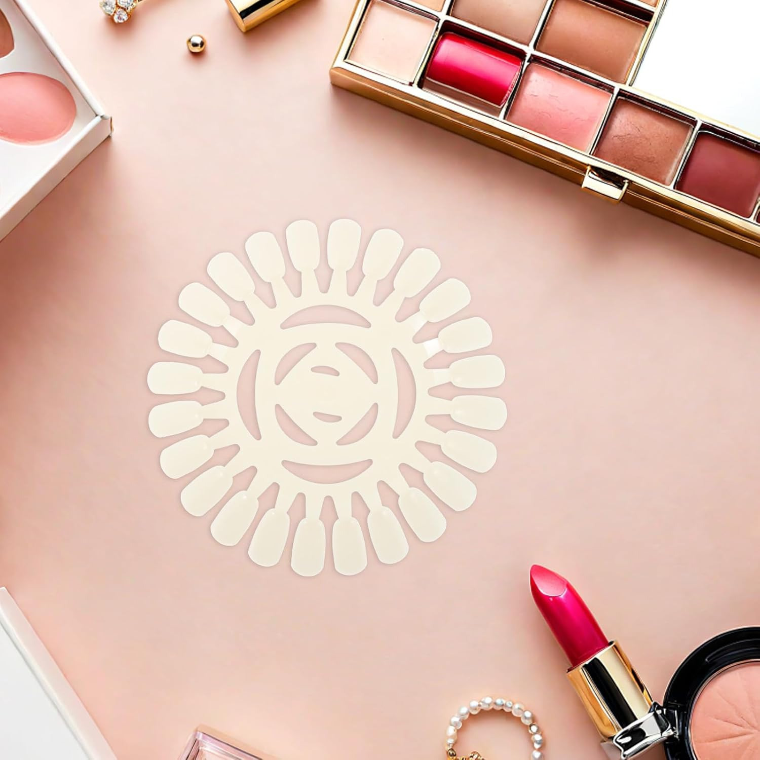 DECHOUS 20Pcs Nail Art Palette: 24-Grid Manicure Mixing Plate - Non-Slip Nail Dish for Gel Polish & Acrylics - Salon Color Display Board for Technicians image number 2