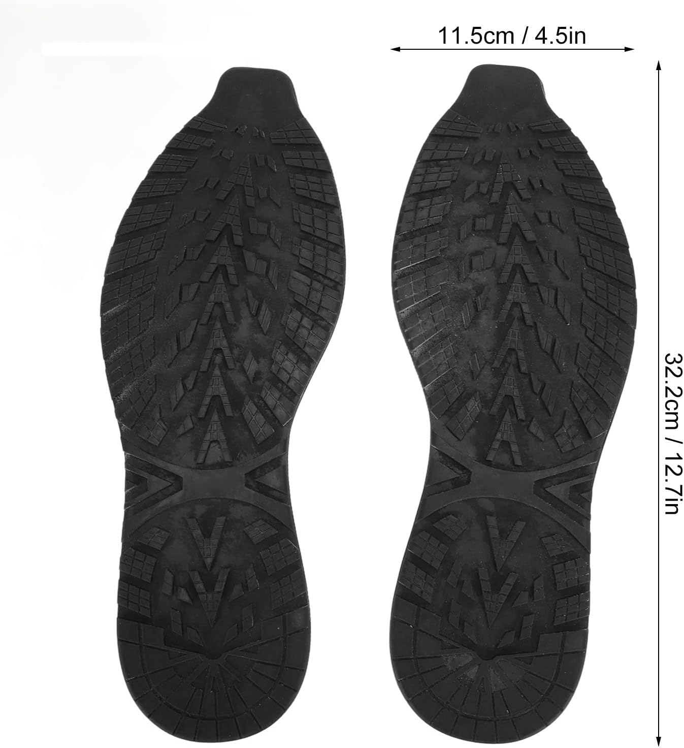 Shoe Sole Repair, Rubber Soles for Bottom of Shoes, Cuttable Elasticity Skid Full Soles Rubber Replacement DIY Repair for Sneaker, Shock Absorption Rubber Soles (41-44) - Black image number 2