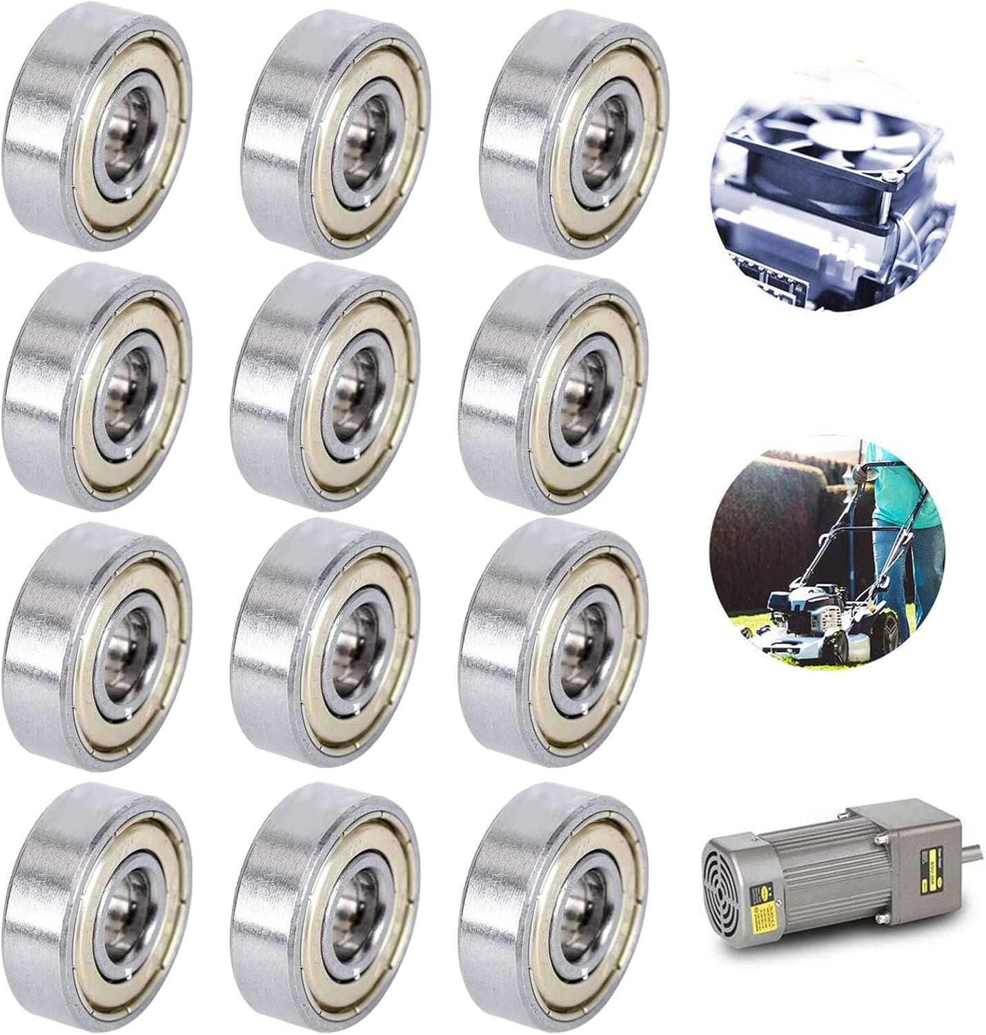 608Zz Deep Groove Ball Bearings - 12Pcs (8Mm X 22Mm X 7Mm) for Skateboard,3D Printer, DIY Mechanical Transmission Parts image number 5