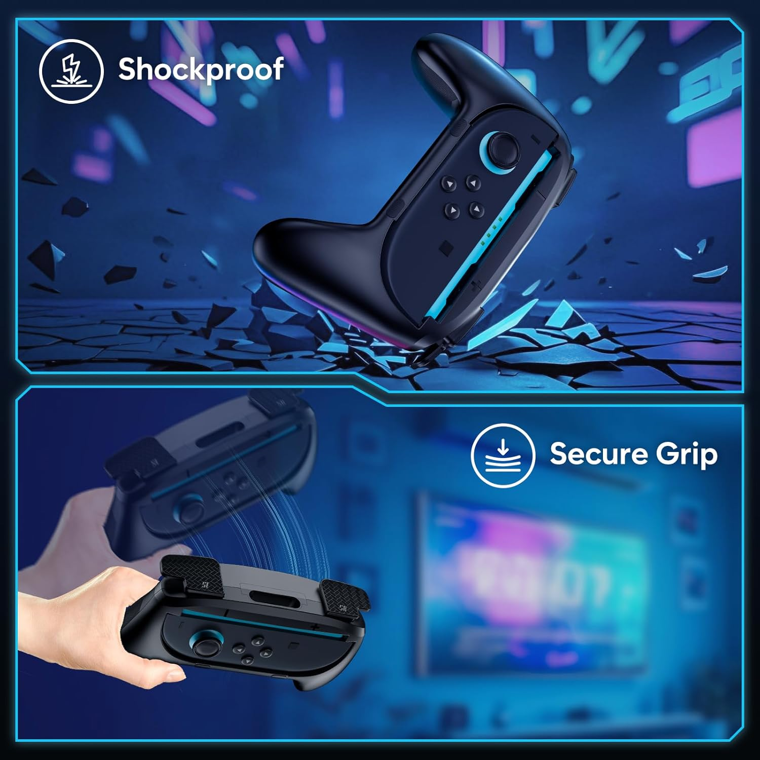 Procase 2 Pack Joy-Con Controller Hand Grips for Nintendo Switch 2 2025 Released, Wear-Resistant Comfort Handles Holder for Joy Cons - Black image number 6