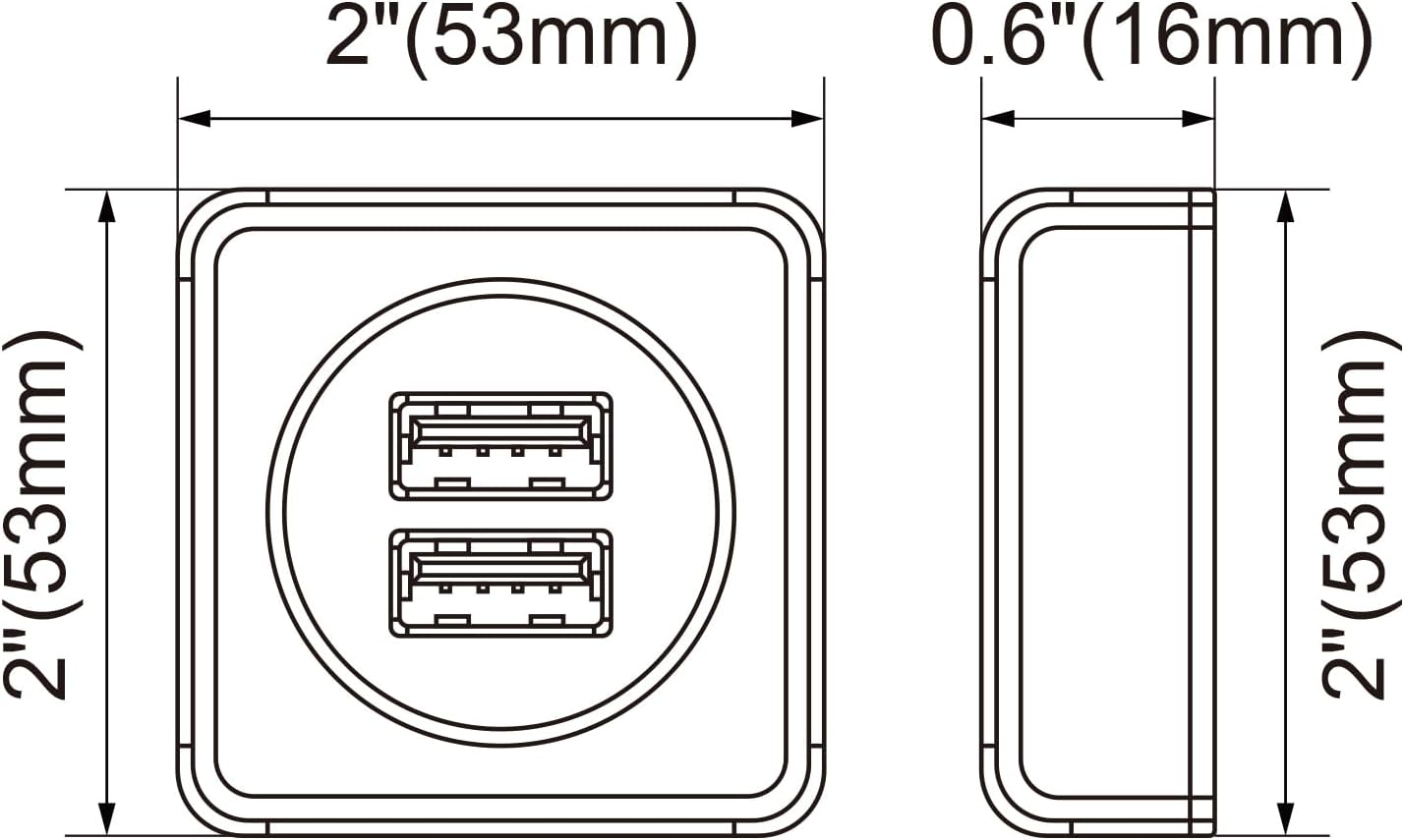 Dream Lighting 12V USB Charger Type a 12V-24V DC Dual USB Portal Wall Charger Caravan Motorhome RV Boat image number 1